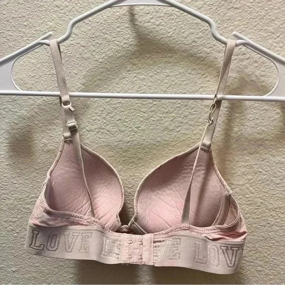 SO Pink and white striped push up bra 34B LOVE details on band - Picture 4 of 9